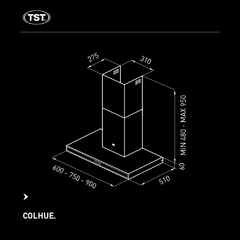 Campana TST COLHUE 90 cm pared - cod 300-90 - comprar online