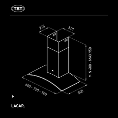 Imagen de TST Campana Extractora Para Pared Modelo Lacar Cristal 90 - cod 260-90