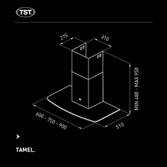 Imagen de TST Campana Extractora Para Pared Modelo Tamel 90