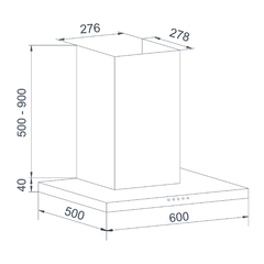 CAMPANA ARTEI OZA 60cm EXTRACTOR PURIFICADOR ACERO INOXIDABLE DE PARED TIPO NIHUIL en internet