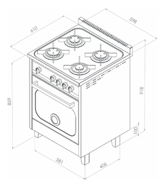 Cocina Hotpoint 60cm Acero Inoxidable Gas Natural Hp35414 - comprar online