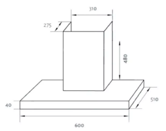 Extractor Purificador De Cocina Tst Atuel Ac. Inox. De Pared 600mm X 40mm X 510mm Acero Inoxidable 220v - tienda online