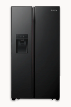 Heladera Vondom SBS605BLACKINOX INVERTER con Freezer NO FROST - Acero Inoxidable Negro 605 L