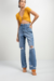 Calça Jeans Cropped Reta Com Detalhe Barra - comprar online