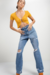 Calça Jeans Cropped Reta Com Detalhe Barra na internet