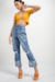 Calça Jeans Cropped Reta Com Detalhe Barra - loja online