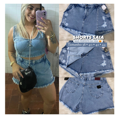 Shorts saia jeans - Boutique da Carol