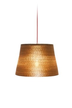 Lámpara Estepa cónica de cartón Corrugado. Diseño sustentable.