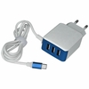 Carreador turbo c/ cabo V8 e 3 entradas USB - comprar online