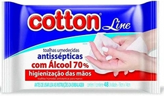 Toalhas antissepticas umidecidas álcool 70 48 un Cotton