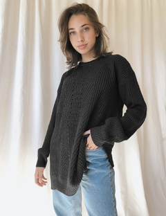 Sweater Oversize Boston Negro - comprar online