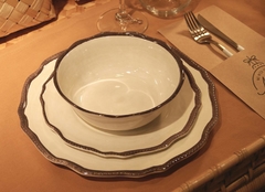 SET X 12 PIEZAS DE VAJILLA DE MELAMINA, 4 PLATOS PLAYOS + 4 PLATOS POSTRE + 4 BOWLS, (APTO LAVAVAJILLAS) - DISEÑO JAZMÍN