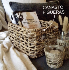 CANASTO DE FIBRAS NATURALES (HYACINTH/JACINTO) - MEDIDAS 30X21X16 cm. - DISEÑO FIGUERAS - tienda online