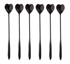 CUCHARITA DE METAL - COLOR NEGRA - DISEÑO CORAZÓN (x unidad) - comprar online