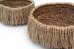 CANASTA DE FIBRAS NATURALES - MATERIAL SEAGRASS - VER 2 VARIANTES DE MEDIDAS - DISEÑO GUAYABA en internet