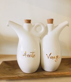 Set de aceite y vinagre pintados - comprar online