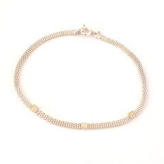 Pulsera Tejida 2 mm Plata y Oro - tienda online