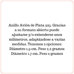 Anillo Avión Plata - tienda online