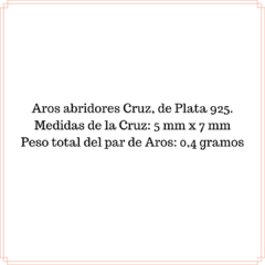 Aros Abridores Cruz Plata - tienda online