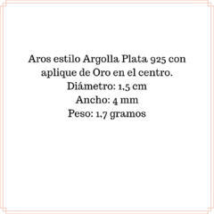 Aros Argolla con Cinta Plata y Oro