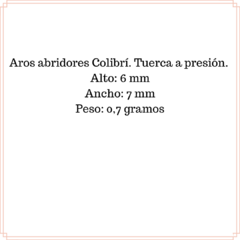 Aros Abridores Colibrí Plata - tienda online