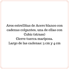 Aros Estrellitas y cubic Acero Blanco - tienda online