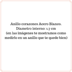 Anillo corazones Acero Blanco - tienda online