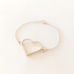 Pulsera Corazón Calado Plata en internet