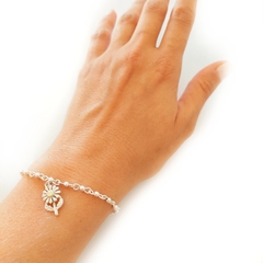 Pulsera Bolitas con Girasol Plata y Oro - comprar online