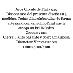 Aros Círculo Plata - tienda online