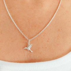 Dije Colibrí con Strass Plata - tienda online