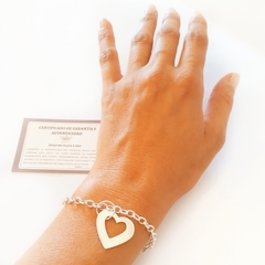 Pulsera Corazón Liso Plata