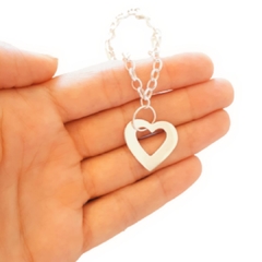 Pulsera Corazón Liso Plata - comprar online