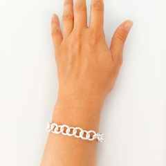 Pulsera Circulos Acero Blanco - tienda online