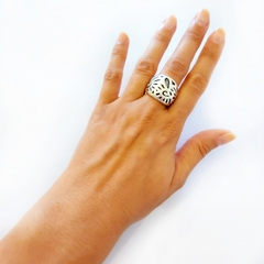 Anillo Flores Plata Inflada - comprar online