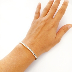 Pulsera Strass Acero Blanco