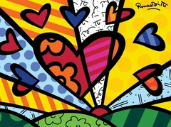 Cuadro Britto Heart base madera sin marco 35x40 - comprar online