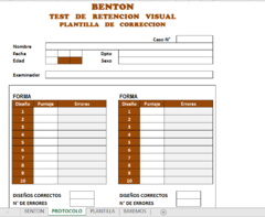 BENTON - TEST DE RETENCION VISUAL - comprar online