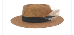 Sombrero - Pampa rafia con pluma - comprar online