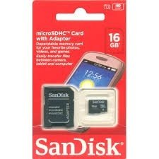 MICROSDHC CARD WITH ADAPTER 16 GB