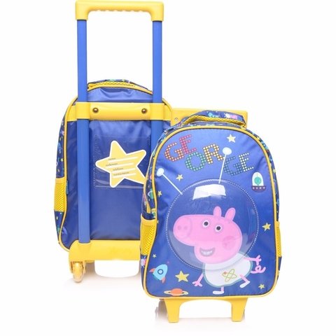 MOCHILA PEPPA PIG GEORGE COM CARRINHO