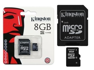 MICRO SDHC CARD WITH ADAPTER 8GB