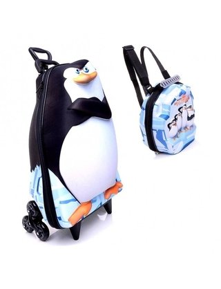 MOCHILA PINGUIM COM LANCHEIRA 3D DE CARRINHO - comprar online