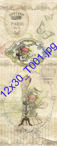 Láminas para decoupage autoadhesivas 12x30 Modelo TA001