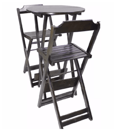 Jogo De Mesa Bar Bistrô Dobrável 55cm Com 2 Cadeiras Altas - comprar online