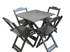 Jogo de Mesa Dobrável 70x70 com 04 Cadeiras - comprar online