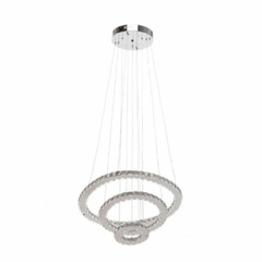 Colgante G4 Triple Anillo Led Circular Cristal