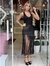 Vestido Max franjas preto Max Glamm