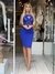 Vestido midi azul c/ bordado industrial Perfect Way - comprar online