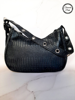 Cartera Tremenda Pinta Osaka Negra Croco - tienda online